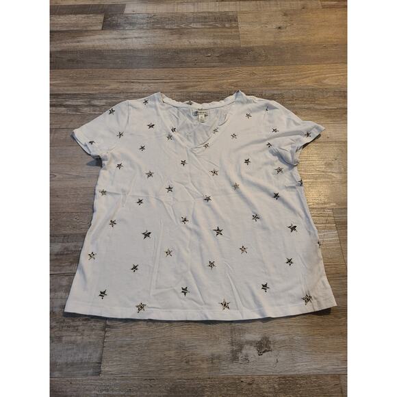 Versona medium women's leopard and zebra star print v neck tee - Picture 1 of 8